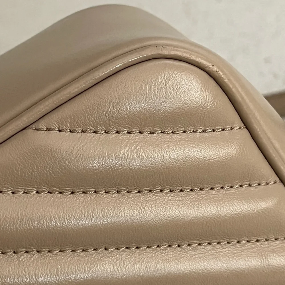 SOLD YSL Saint Laurent Lou Quilted Calfskin Leather Beige Camera Bag - Picture 11 of 12